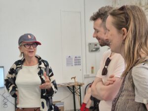 A group of people talking